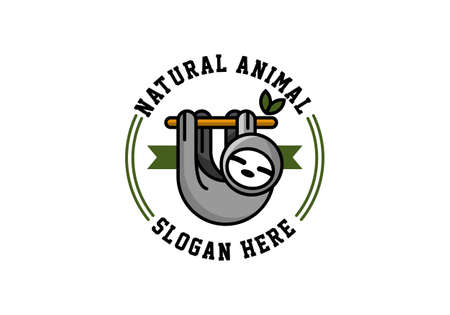 Logo Natural Animal With Circle Green Color For Restaurant Beverages And Foodのイラスト素材