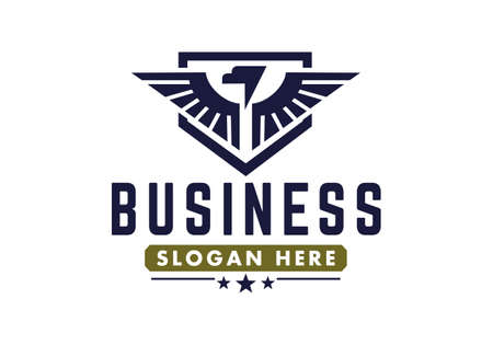 Logo Protective Eagle With Modern Design For Businessのイラスト素材
