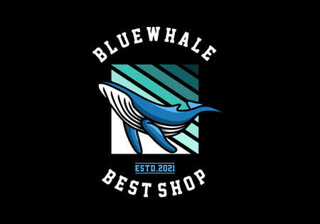 logo blue whale with blue color for Sports industryのイラスト素材