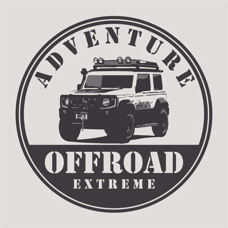 vintage logo offroad. adventure. used for icons, emblems, logos, templatesのイラスト素材