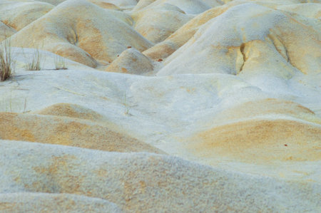 desert with white sand during the day with sunny weather.の写真素材