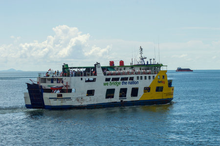 Batam, Indonesia, June 7 2024: passenger ship or ferry from Bintan Island to Batam Islandのeditorial素材