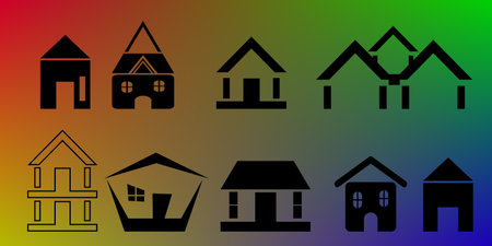 nine premium home icon set 1のイラスト素材