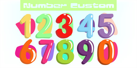set numbers, custom with a variety of the latest models 69のイラスト素材