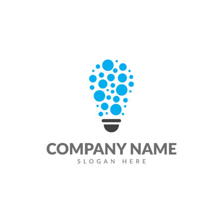 Light bulb digital logo vector design templateのイラスト素材