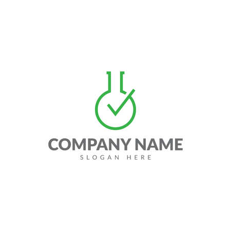 Check lab logo with bottle lab and check vector designのイラスト素材