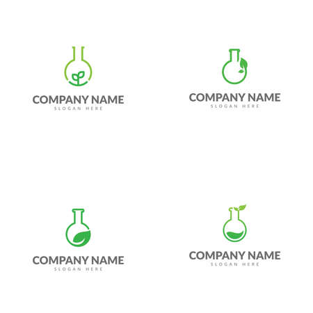 Green lab logo collection vector design templateのイラスト素材
