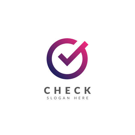 Check mark logo template vector design with check mark and circleのイラスト素材