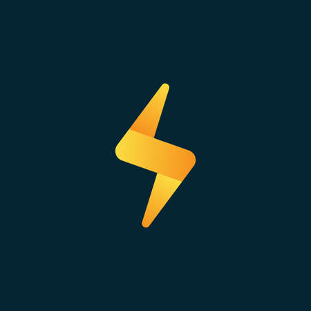 Electricity logo or icon with yellow and orange gradationsのイラスト素材