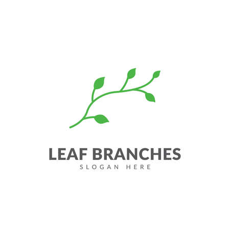 Leaf branches logo or icon template vector designのイラスト素材