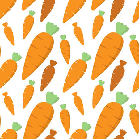 Carrot fresh vegetables seamless abstract pattern on white background vector design