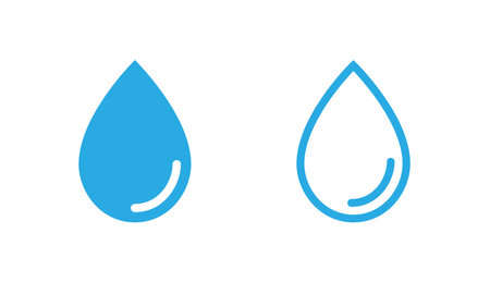 Water drop logo or icon design, water drop and blue color vectorのイラスト素材