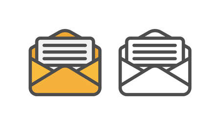Email notification icon sign vector design on white background, email inbox, read emailのイラスト素材