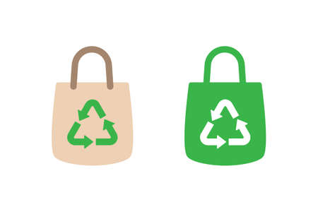 eco friendly bag icon vector design on white backgroundのイラスト素材