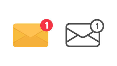 Email notification icon sign vector design on white backgroundのイラスト素材