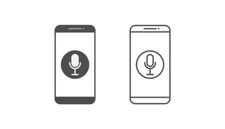 Smartphone and voice icon notification vector design on white backgroundのイラスト素材