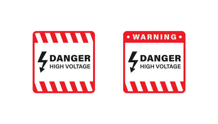 Danger high voltage sign board vector designのイラスト素材