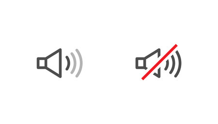 Audio sound icon notification vector design on white backgroundのイラスト素材