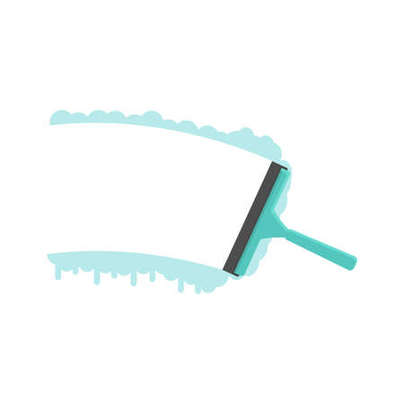 Glass cleaning sweeper vector illustration on white backgroundのイラスト素材