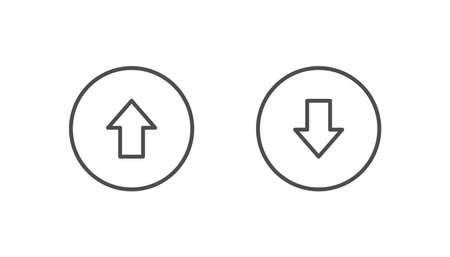 Upload and download icon line vector design, arrow upload and download iconのイラスト素材