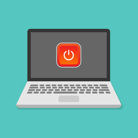 Laptop and power off vector illustrationのイラスト素材