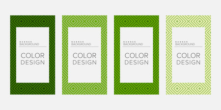 Background banner geometric line color design vector, vertical banner setのイラスト素材