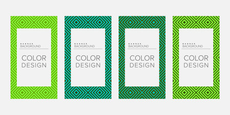 Background banner geometric line color design vector, vertical banner setのイラスト素材