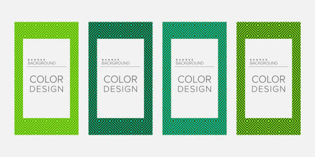 Background banner geometric line color design vector, vertical banner setのイラスト素材