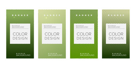 Background banner geometric line color design vector, vertical banner setのイラスト素材