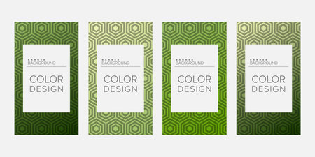 Background banner geometric line color design vector, vertical banner setのイラスト素材