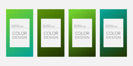 Background banner geometric line gradient color design vector, vertical banner setのイラスト素材