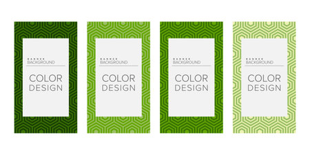 Background banner geometric line color design vector, vertical banner setのイラスト素材