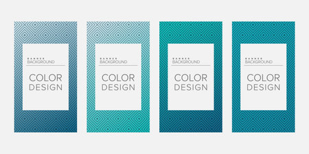 Background banner geometric line gradient color design vector, vertical banner setのイラスト素材