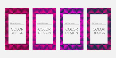 Background banner geometric line color design vector, vertical banner setのイラスト素材