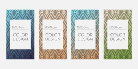 Background banner geometric line color design vector, vertical banner setのイラスト素材