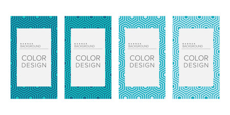 Background banner geometric line color design vector, vertical banner setのイラスト素材