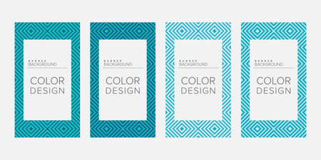 Background banner geometric line color design vector, vertical banner setのイラスト素材