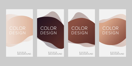 Abstract background banner gradient color design vector, vertical banner setのイラスト素材