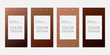 Background banner geometric line color design vector, vertical banner setのイラスト素材