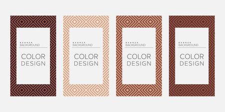 Background banner geometric line color design vector, vertical banner setのイラスト素材