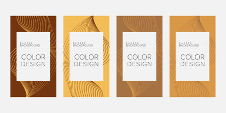 Background banner abstract line color design vector, vertical banner setのイラスト素材