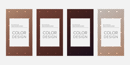 Background banner geometric line color design vector, vertical banner setのイラスト素材