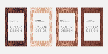 Background banner geometric line color design vector, vertical banner setのイラスト素材