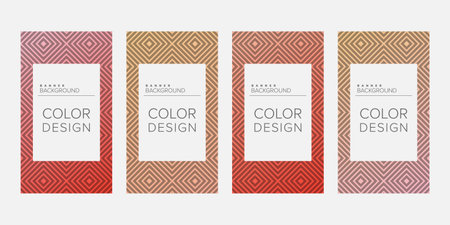 Background banner geometric line gradient color design vector, vertical banner setのイラスト素材