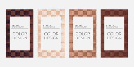 Background banner geometric line color design vector, vertical banner setのイラスト素材