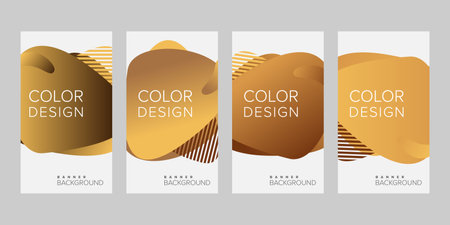 Abstract background banner gradient color design vector, vertical banner setのイラスト素材
