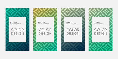 Background banner geometric line gradient color design vector, vertical banner setのイラスト素材