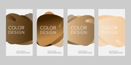 Abstract background banner gradient color design vector, vertical banner setのイラスト素材