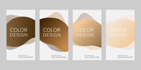Abstract background banner gradient color design vector, vertical banner setのイラスト素材