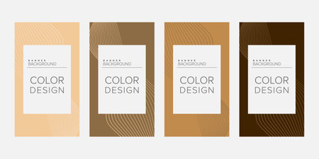 Abstract background banner wave line color design vector, vertical banner setのイラスト素材